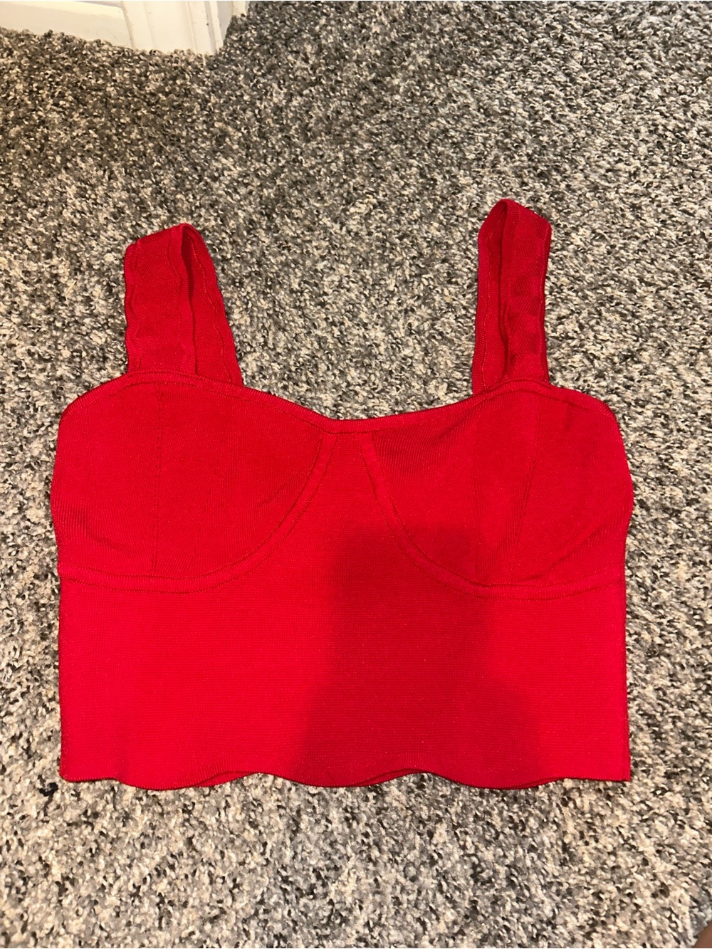 Forever 21 Red Crop Bustier Tank